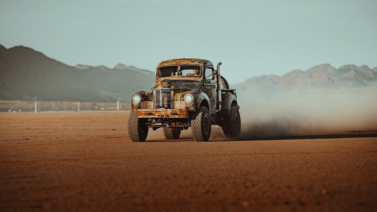 international, truck, desert, drylake, lakebed, nevada, usa, nature, classic, vintage, retro, vehicle